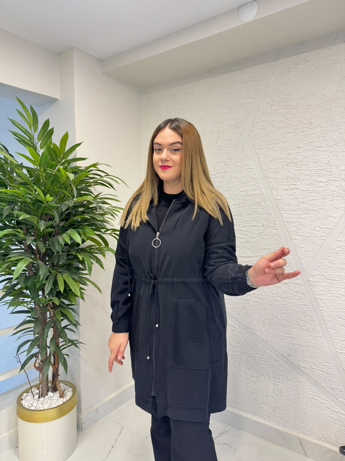 CLEMENCE 6073 TENCEL KISA KAP SİYAH