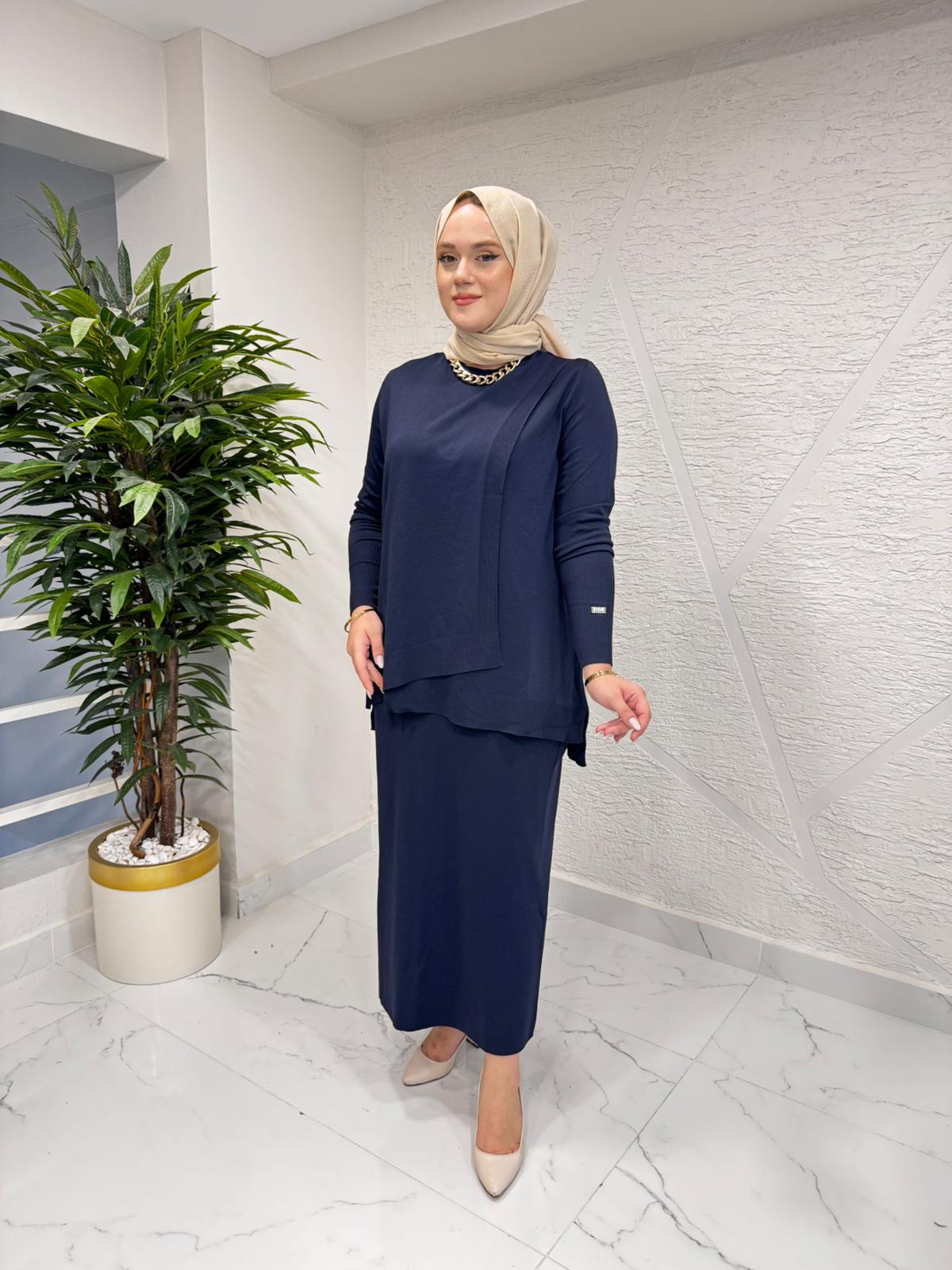 MİSSA ELEGANE MERSERİZE TAKIM LACİVERT