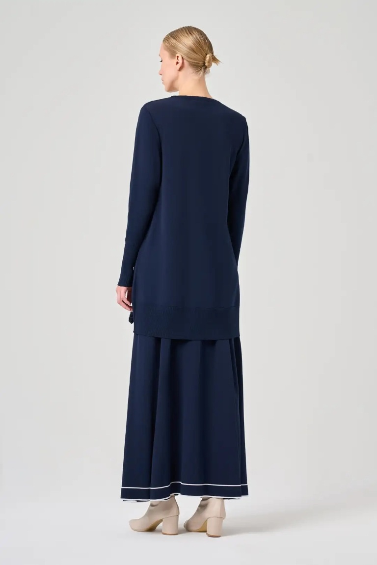 MİSSA SOĞUK İP FIRFIR TUNİK LACİVERT