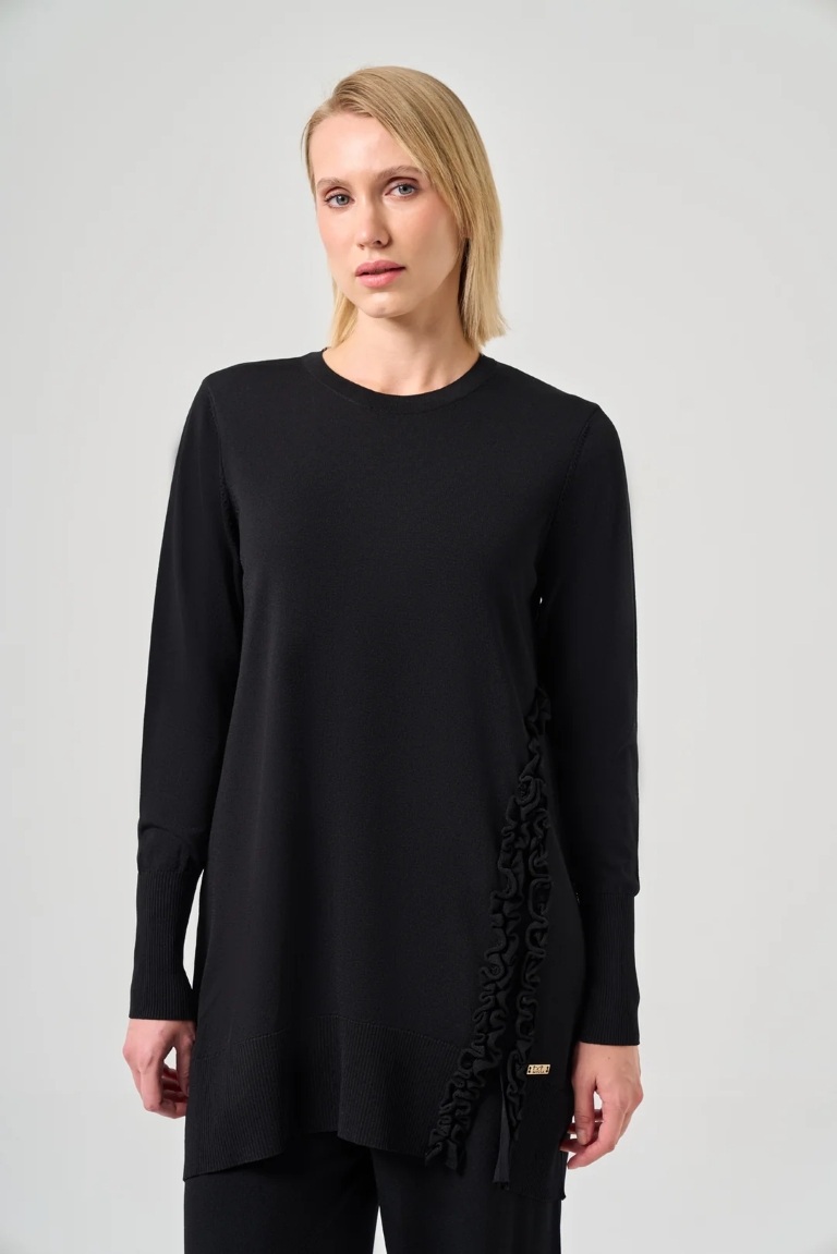 MİSSA SOĞUK İP FIRFIR TUNİK SİYAH