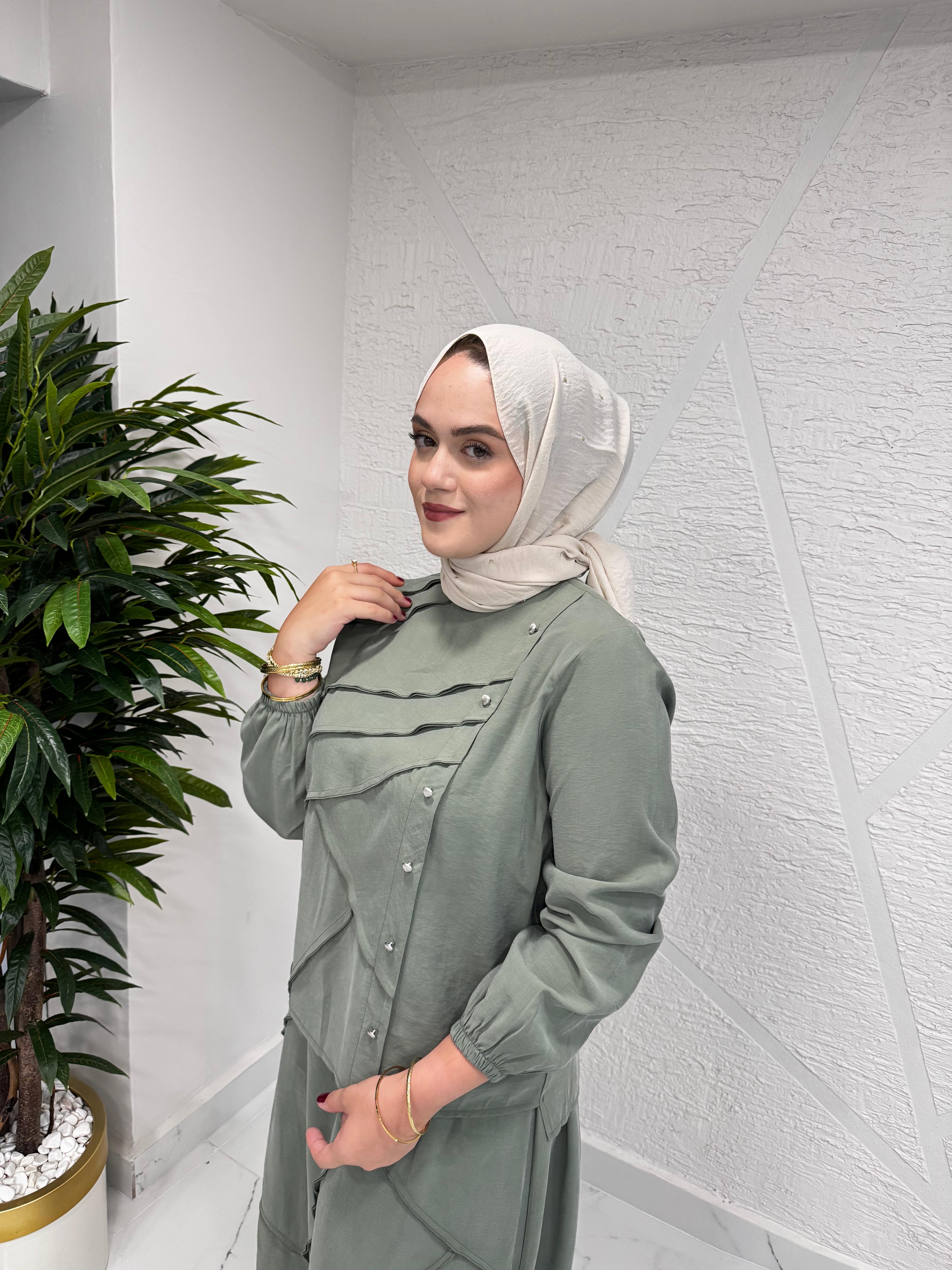 CLEMENCE 1431 FAN MODEL ETEKLİ TAKIM YEŞİL