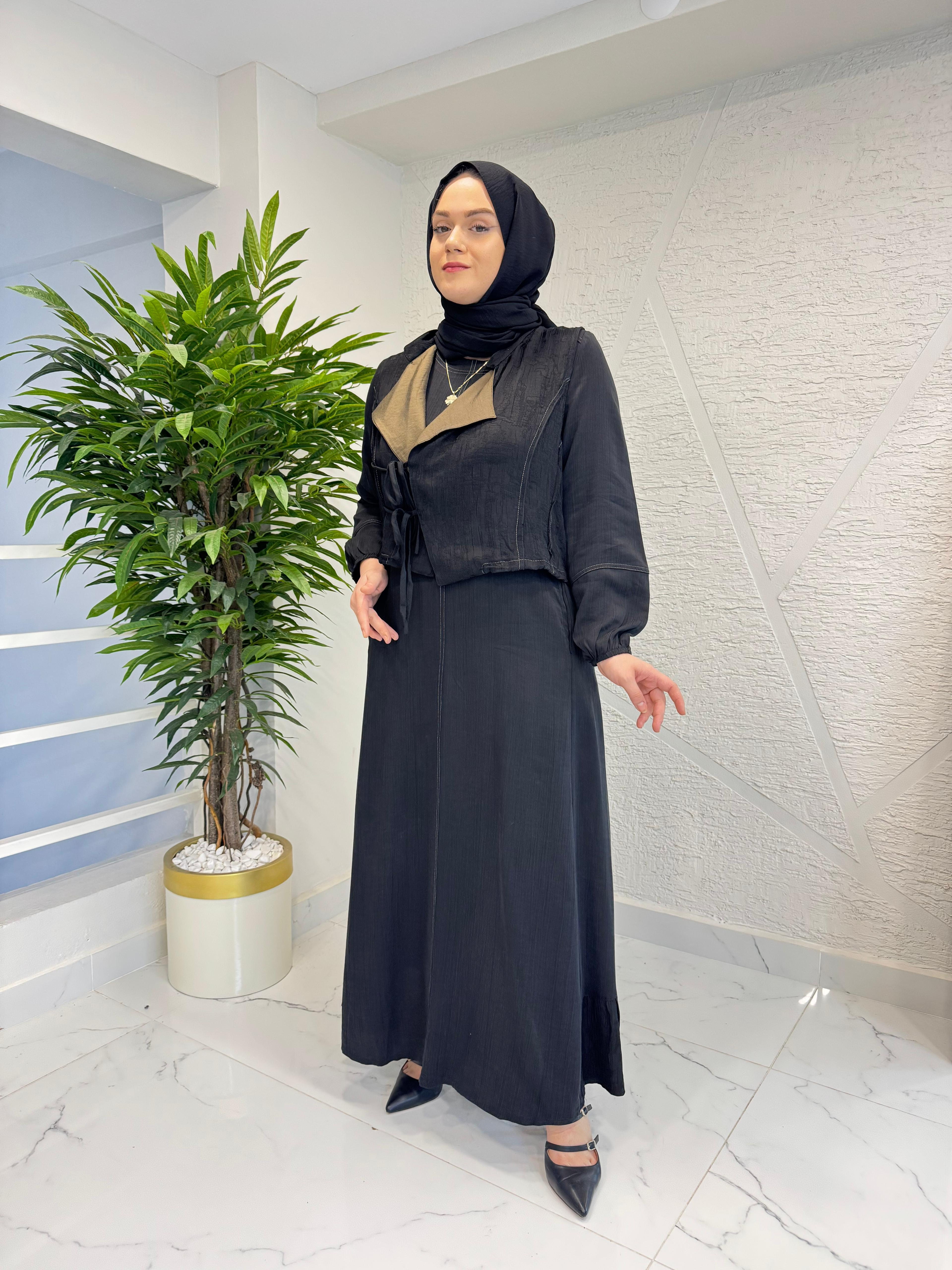 LISSMORE 5792 CEKETLİ ELBİSE SİYAH