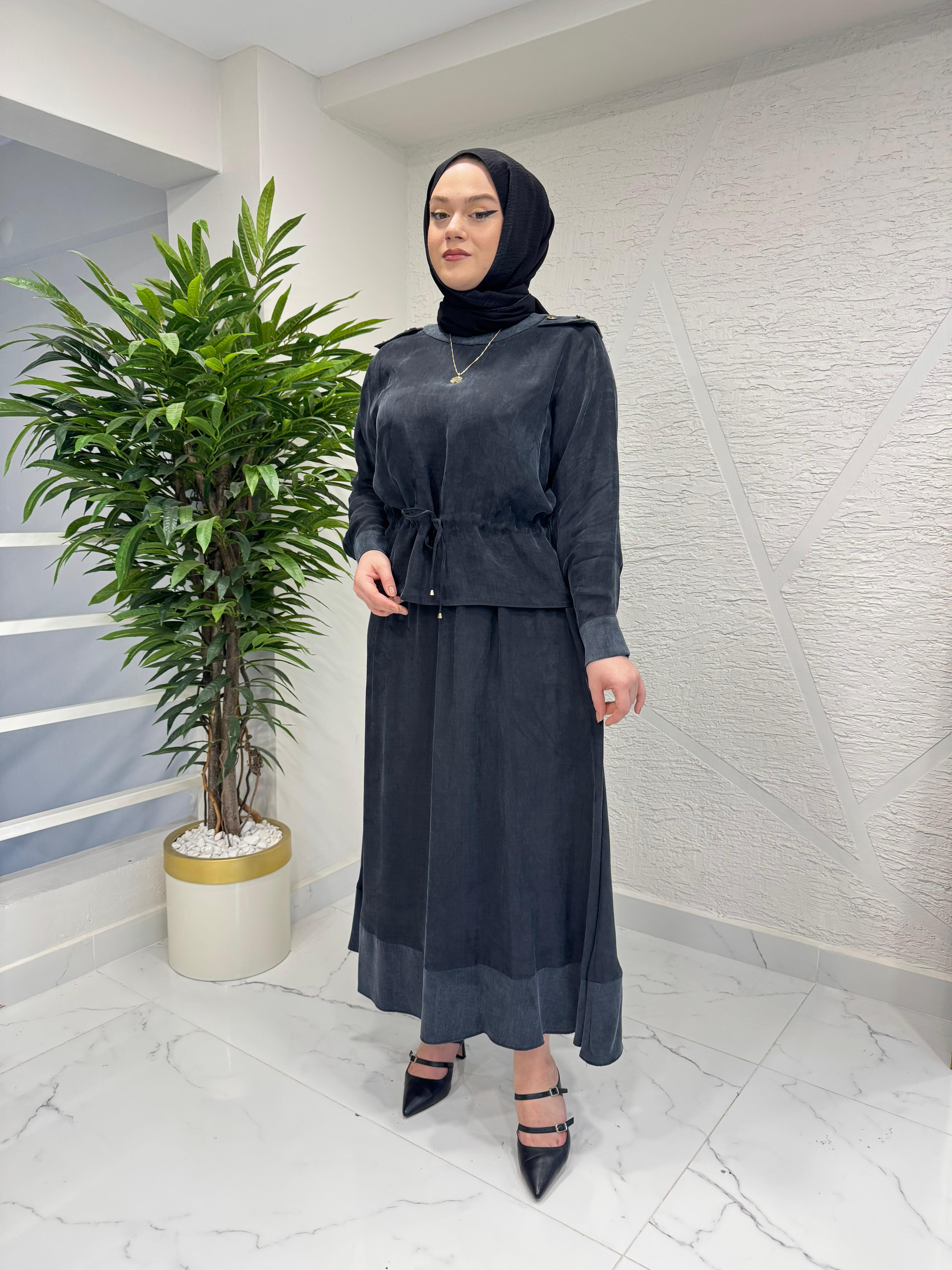 MARCHA 10924 ETEKLİ TAKIM SİYAH