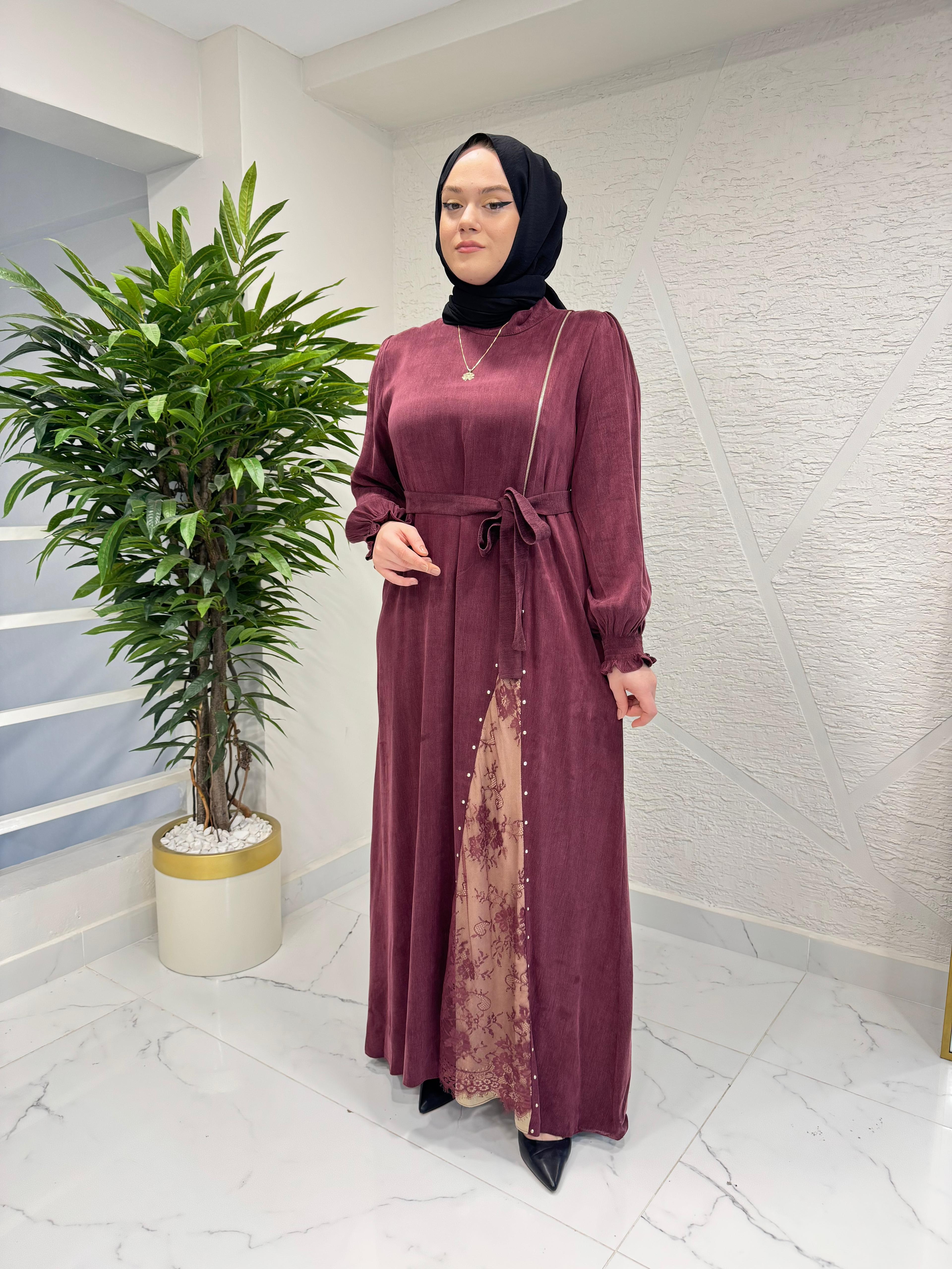 MARCHA 10896 ELBİSE BORDO