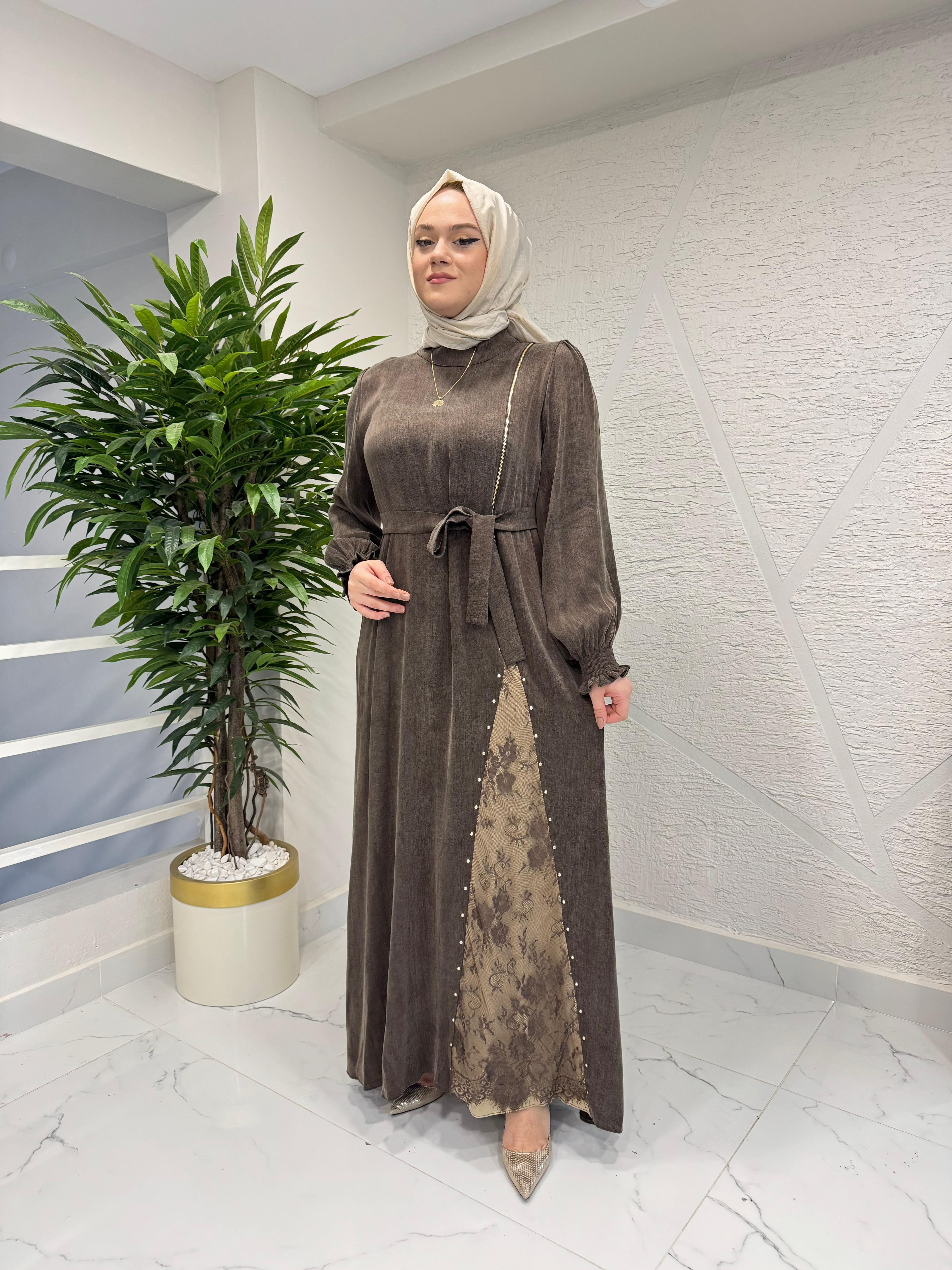 MARCHA 10896 ELBİSE KAHVERENGİ