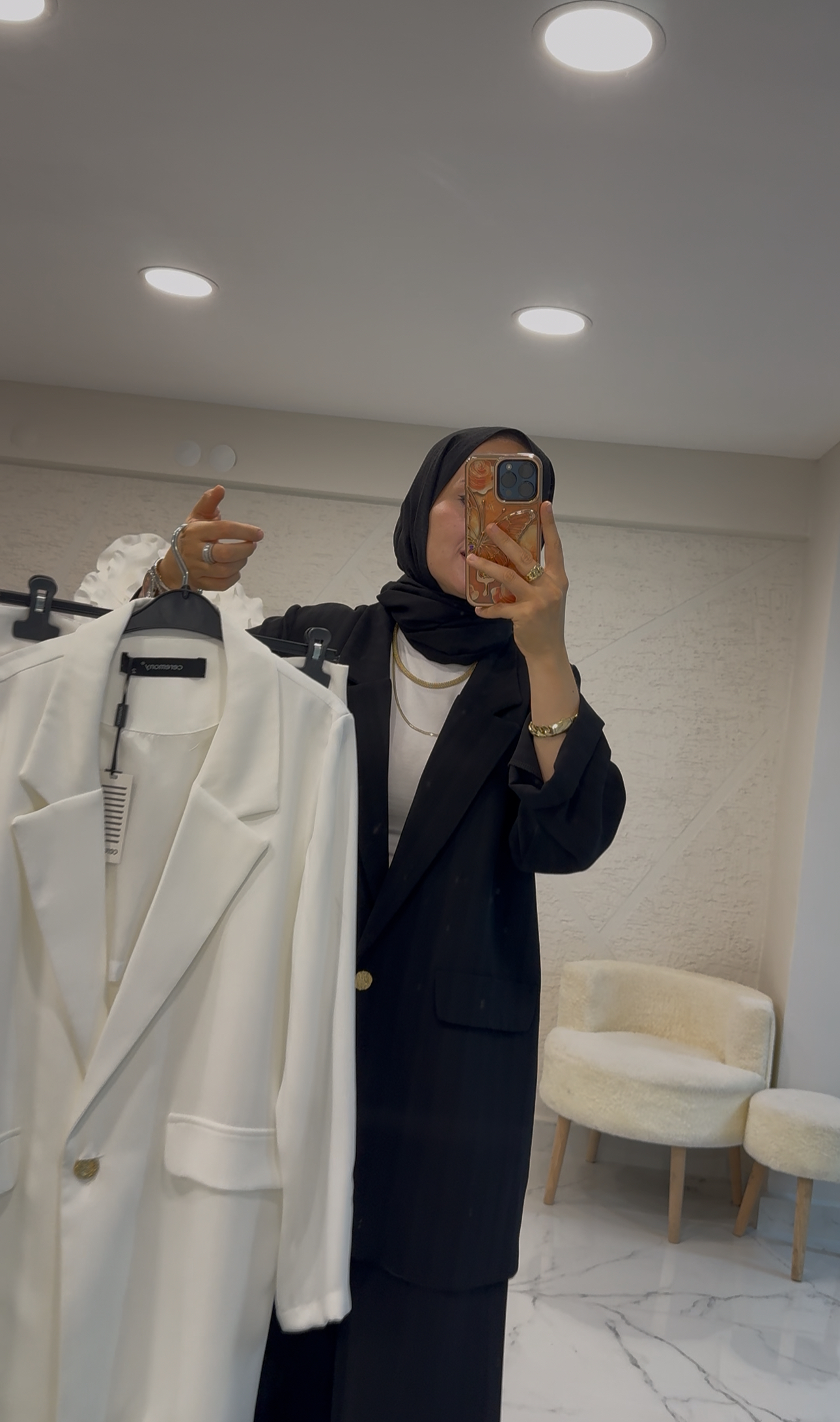 CEREMONY 59147 OVERSIZE CEKETLİ TAKIM BEYAZ