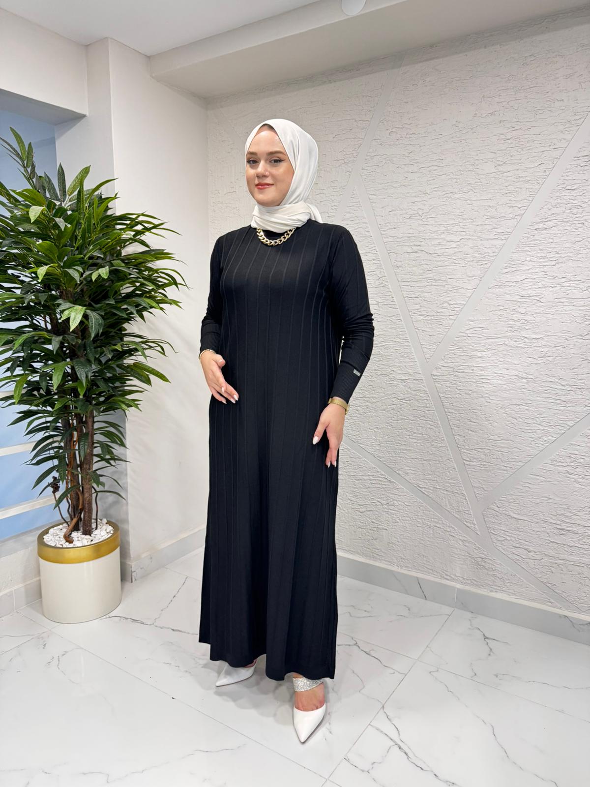 MİSSA K-26 ASTANA TRİKO ELBİSE SİYAH