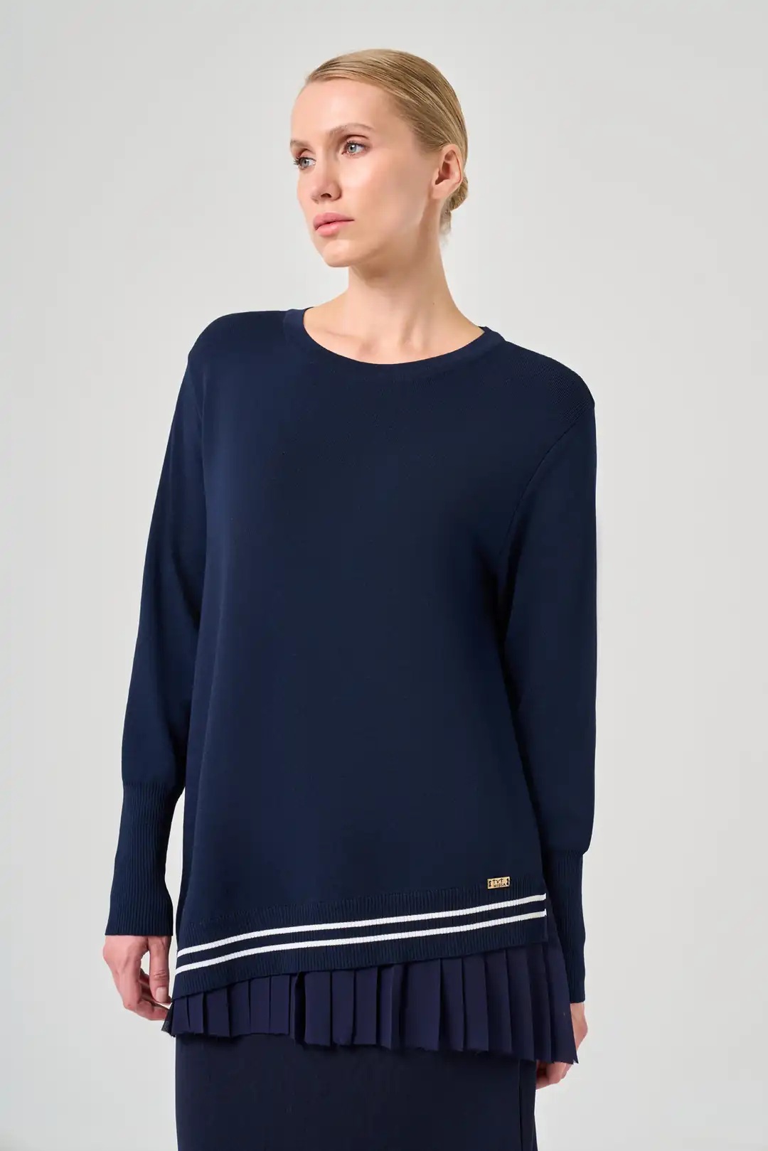 MİSSA SOĞUK ASUS İP ŞİFON TUNİK LACİVERT