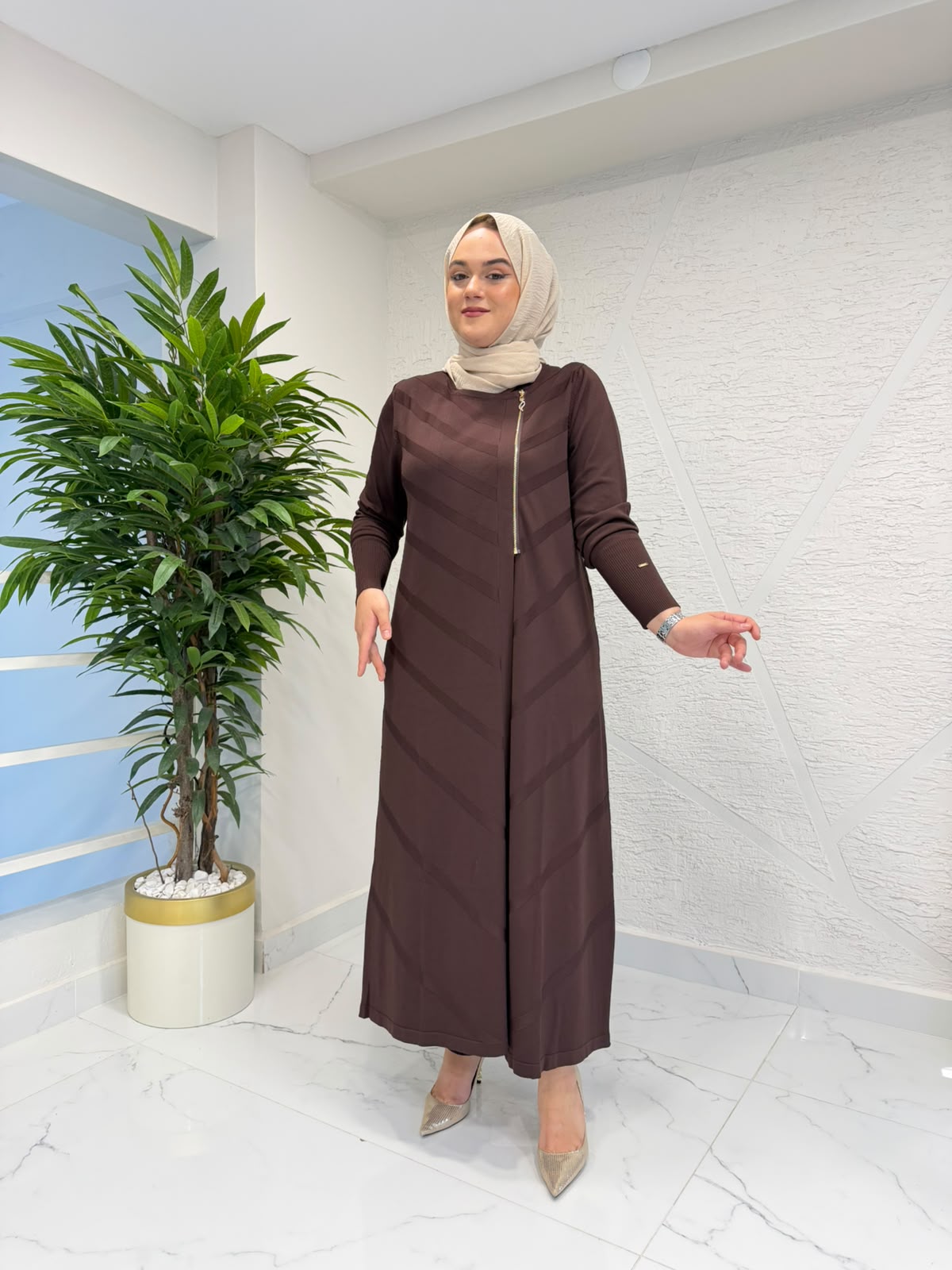 MİSSA RAYON ASİS HIRKA KAHVERENGİ