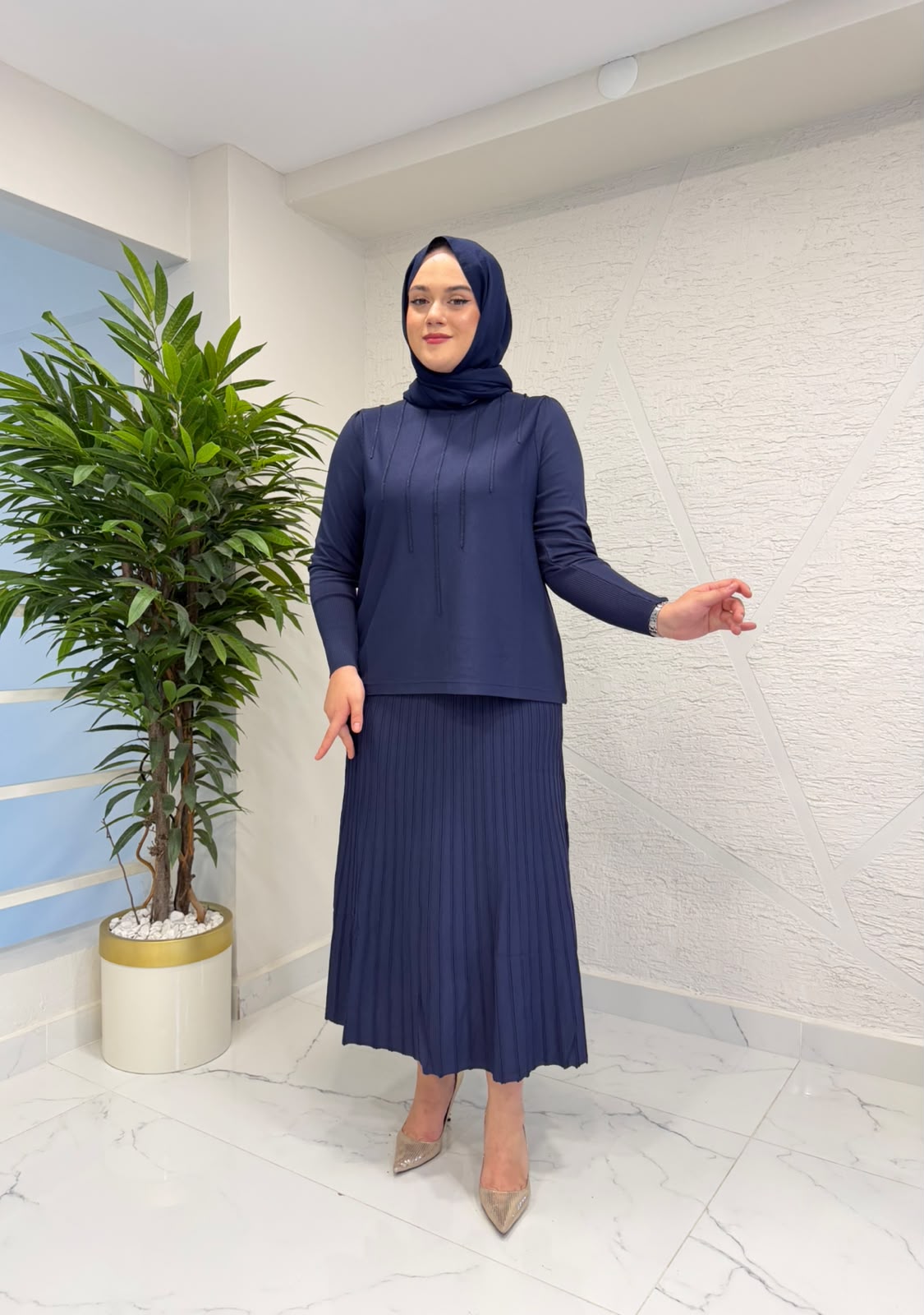 MİSSA RAYON KELEBEK ETEK LACİVERT