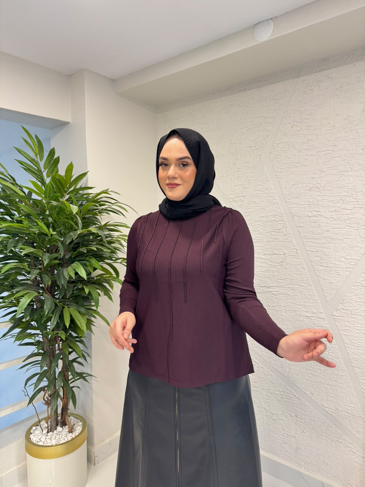 MİSSA RAYON BRİT BLUZ BORDO