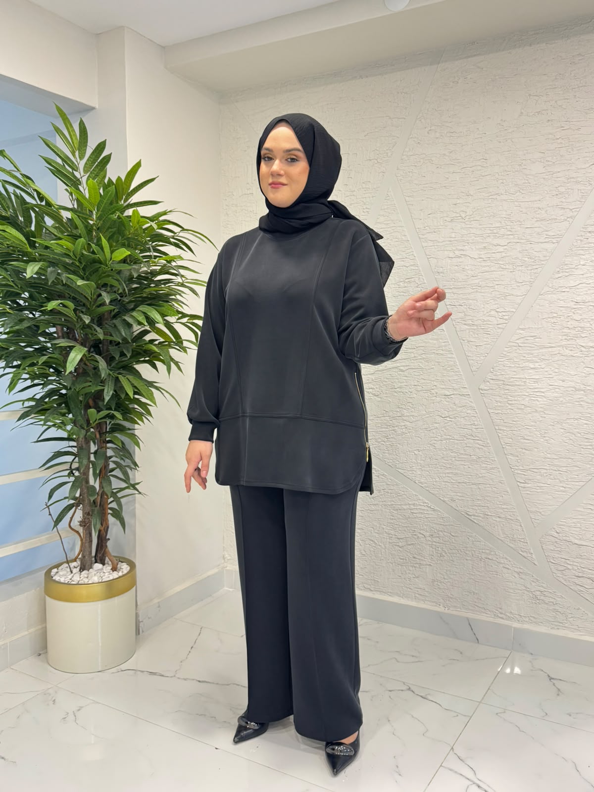 RAIMENT 0173 OYSHO PANTOLON TAKIM SİYAH