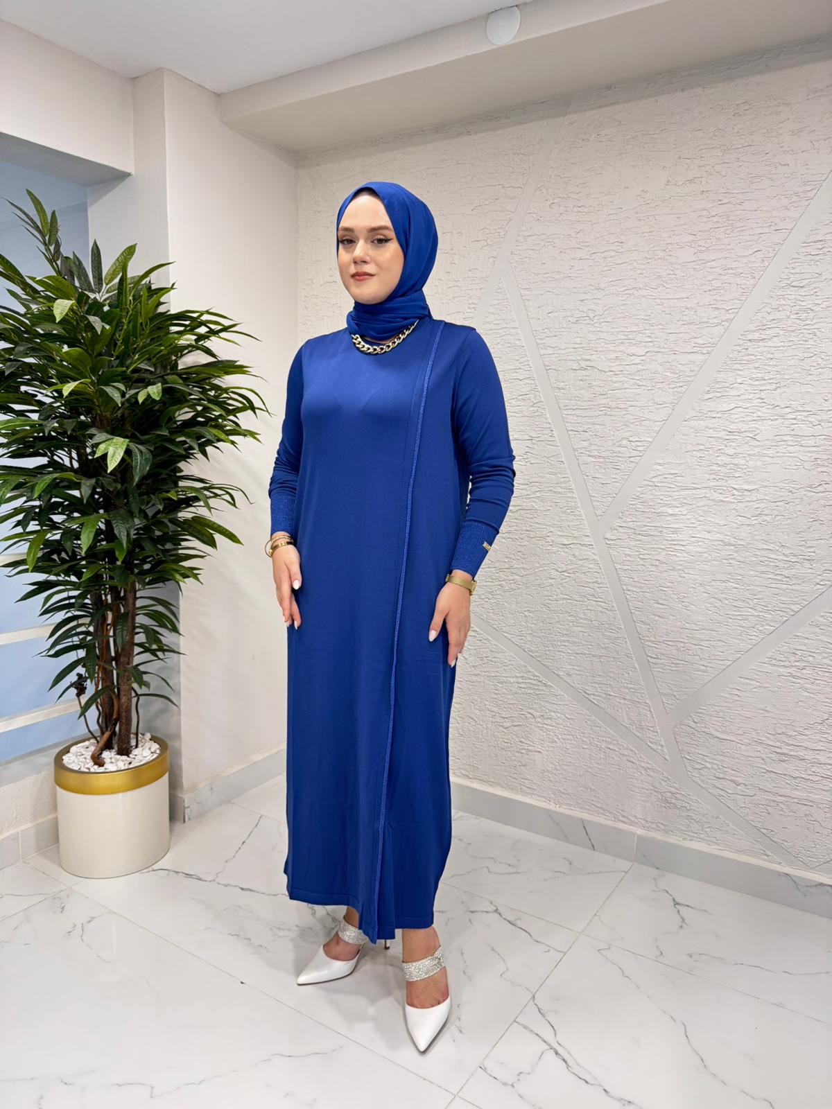 MİSSA SOĞUK İP SİM ELBİSE SAKS