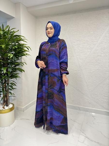 MISS MODISH 8129 İPEK ELBİSE AÇIK MOR