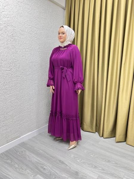 ORHAN 1686 ELBİSE BORDO