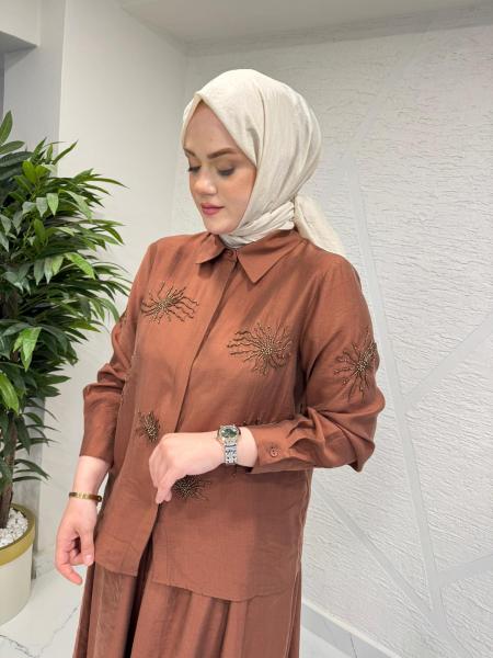 WENNORA 1019 İŞLEMELİ TAKIM KİREMİT