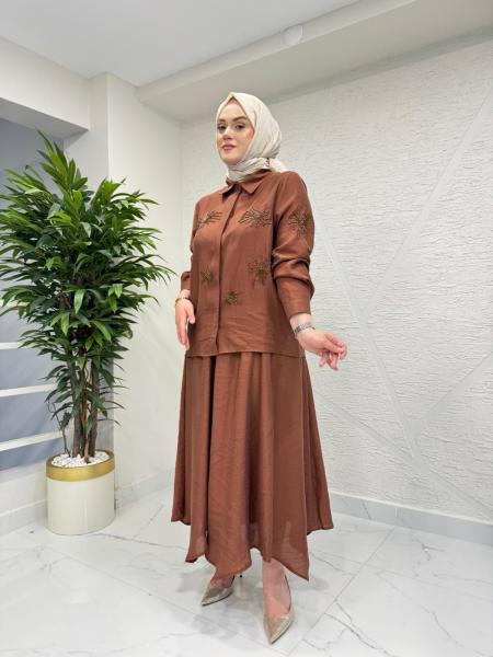 WENNORA 1019 İŞLEMELİ TAKIM KİREMİT