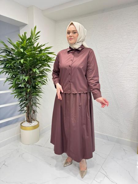 WENNORA 1031 GÖMLEK ETEK TAKIM KAHVERENGİ