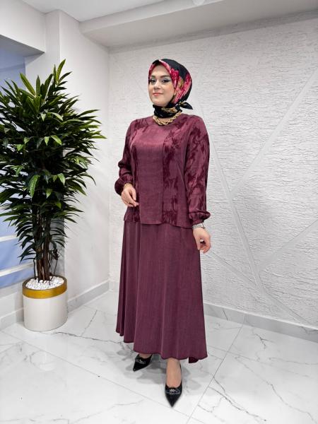 CLEMENCE 1415 İPEK TAKIM BORDO