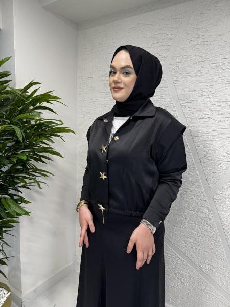 MISSEMRAMISS 4821 JACKET SKIRT TAKIM SİYAH