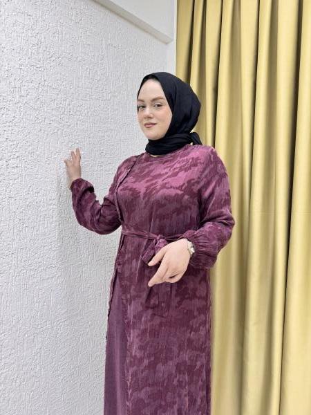 CLEMENCE 5419 İPEK ELBİSE BORDO