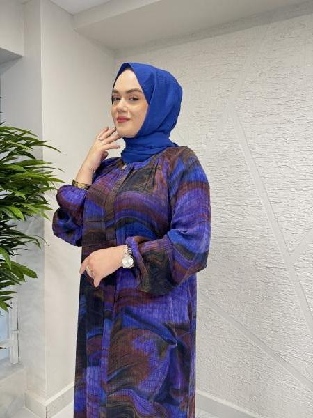 MISS MODISH 8129 İPEK ELBİSE AÇIK MOR