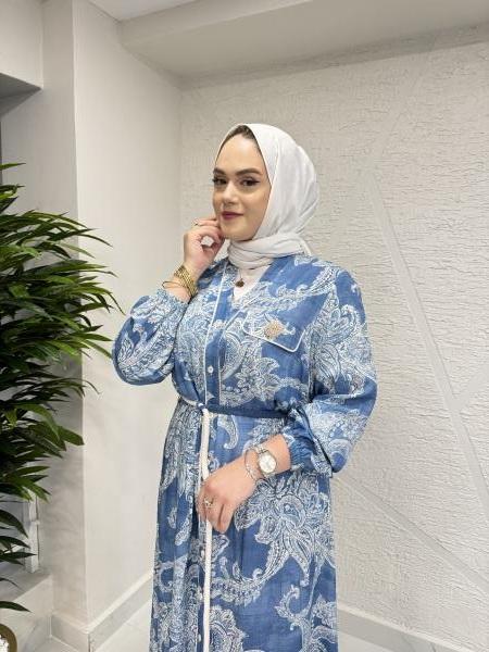 FUAT GÜRŞEN 3104 ELBİSE MAVİ