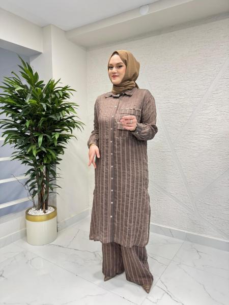 CEREMONY 26Y342 BELİ LASTİKLİ BOL PAÇA PANTOLON KAHVERENGİ