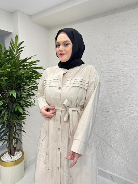 CEREMONY 26Y818 ROBASI PİLELİ ÖN BEDENİ GEOMETRİK APLİKELİ SAFARİ KAP TAŞ