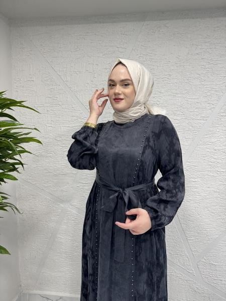 CLEMENCE 5435 İPEK ELBİSE SİYAH