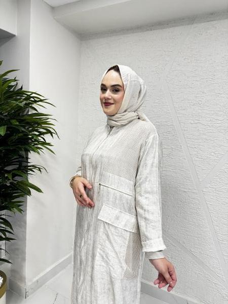 CEREMONY 5884 FİLE DETAYLI TEK CEPLİ ÖNDEN FERMUARLI HAKİM YAKA TENSEL KAP TAŞ