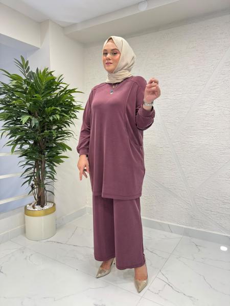 MİHRAN 3052 PANTOLONLU TAKIM BORDO
