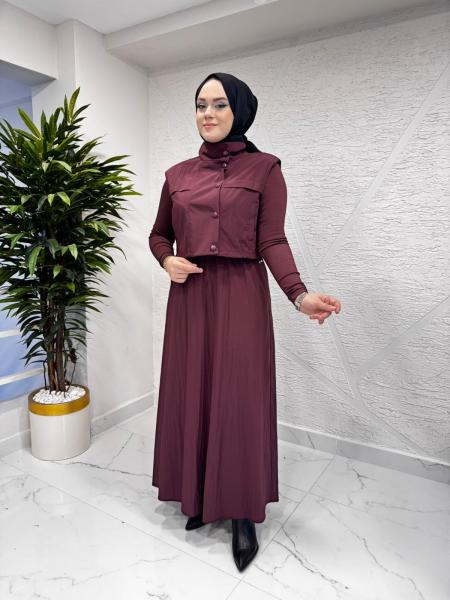 İKOL 34364 ÇIKMA YELEKLİ SPOR TAKIM BORDO