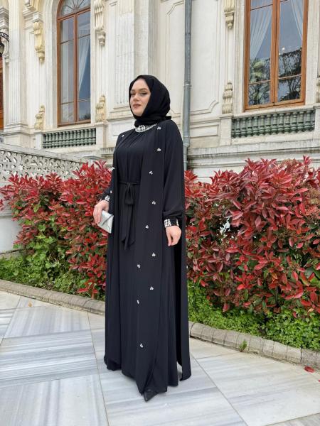 ETRUCCI 4298 ABİYE ELBİSE SİYAH