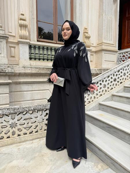 ETRUCCI 4318 ABİYE ELBİSE SİYAH