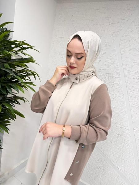 FUAT GÜRŞEN 4609-4406 TUNİĞİ YANDAN DÜĞMELİ PANTOLON TAKIM KAHVERENGİ-BEJ