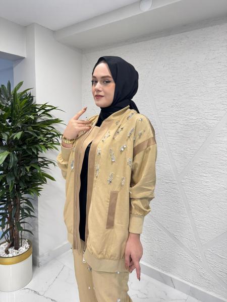 MISSEMRAMISS 4770 ZIPPER CASUAL TAKIM CAMEL