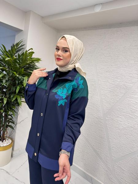 MISSEMRAMISS 4920 SCUBA GARNİ NAKIŞLI KAP LACİVERT