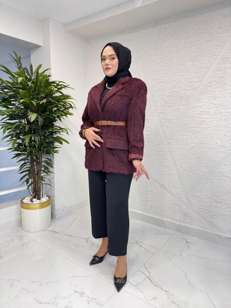 MISSEMRAMISS 4944 PELLİCCİA KISA KABAN BORDO