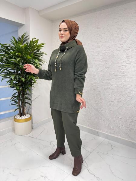 MISSEMRAMISS 4993 FLOWIN PANTOLON TAKIM HAKİ