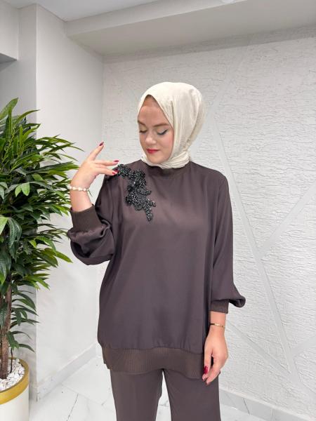 MISSEMRAMISS 5002 FLOREA TAKIM KAHVERENGİ