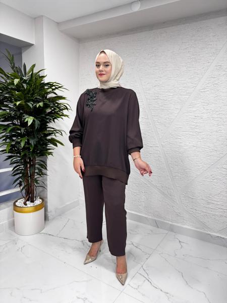 MISSEMRAMISS 5002 FLOREA TAKIM KAHVERENGİ