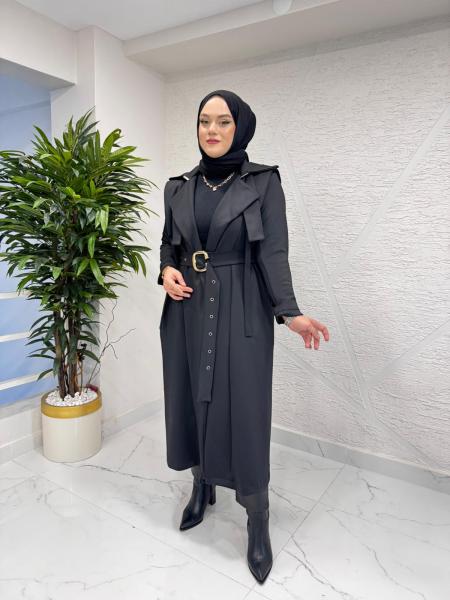 MISSEMRAMISS 5047 INVERNO SCUBA TRENÇKOT SİYAH