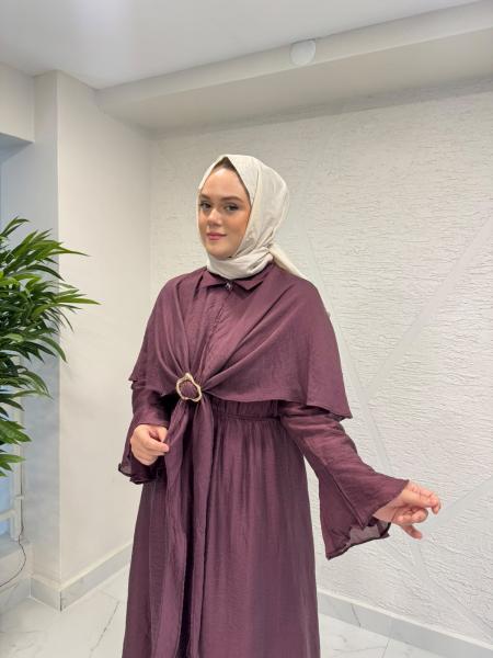 SEMİNARE 51438 TOKA BAĞLAMALI ELBİSE BORDO