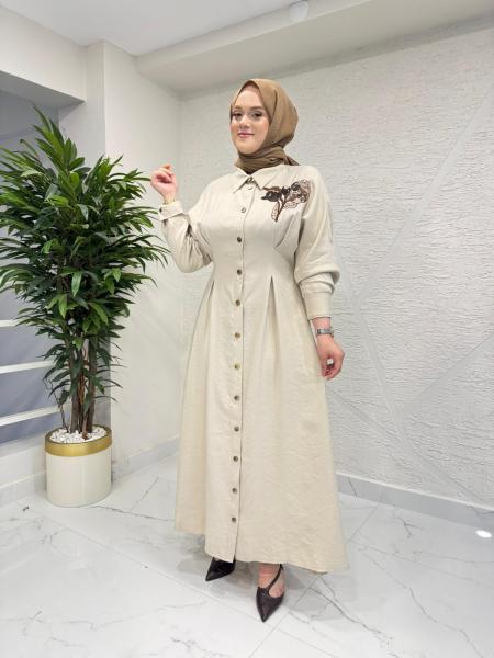 MISSEMRAMISS 5173 BELLEZZA ELBİSE BEJ