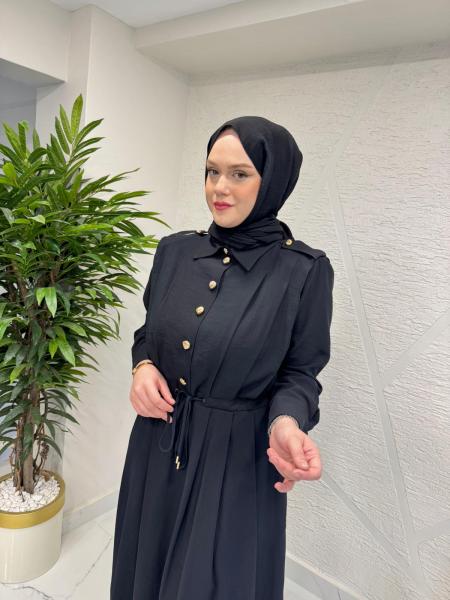 MISSEMRAMISS 5185 VELOURA ELBİSE SİYAH