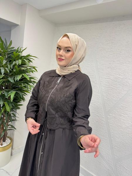 MISSEMRAMISS 5195 GRACE CUT ELBİSE KAHVERENGİ