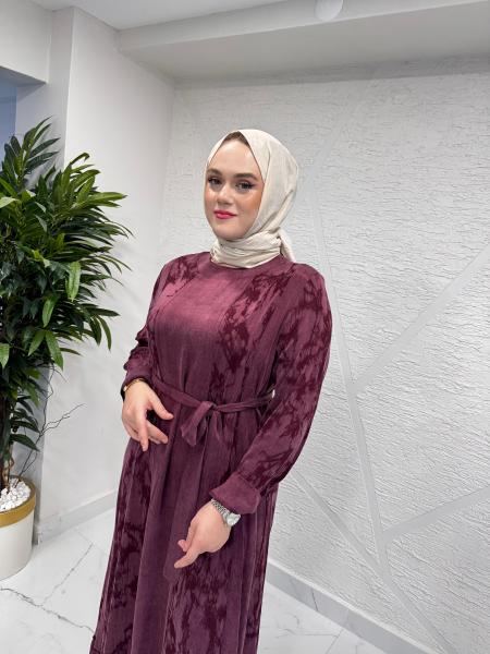 CLEMENCE 5397 İPEK ELBİSE BORDO