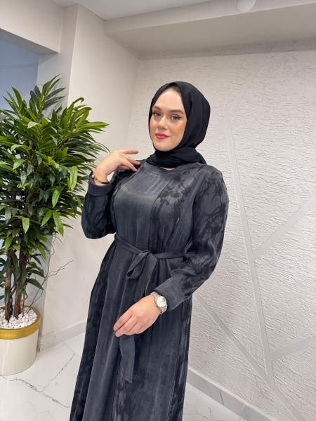 CLEMENCE 5397 İPEK ELBİSE SİYAH