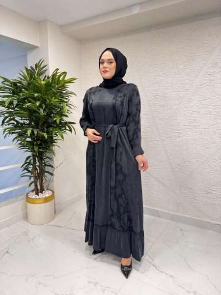 CLEMENCE 5397 İPEK ELBİSE SİYAH